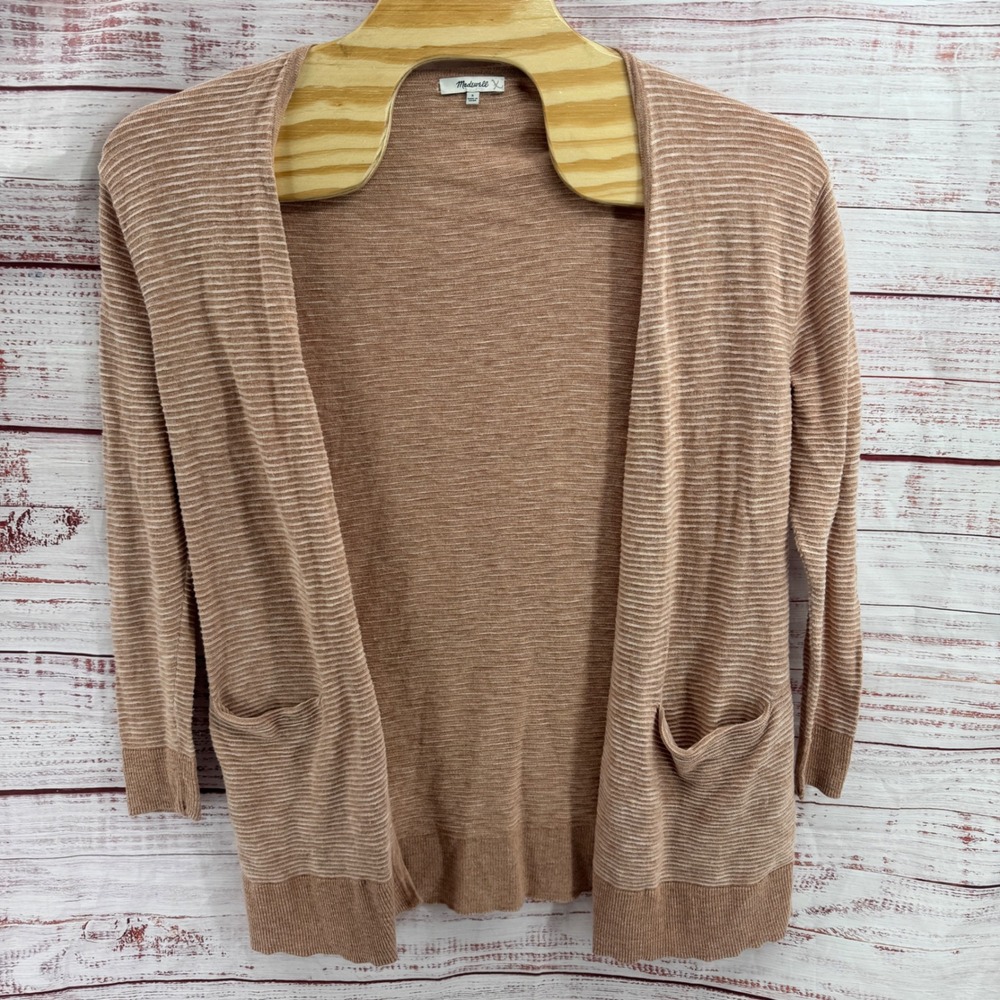 Madewell Cardigan Sweater Women's‎ Size Small  Striped Knit Open Front Pockets